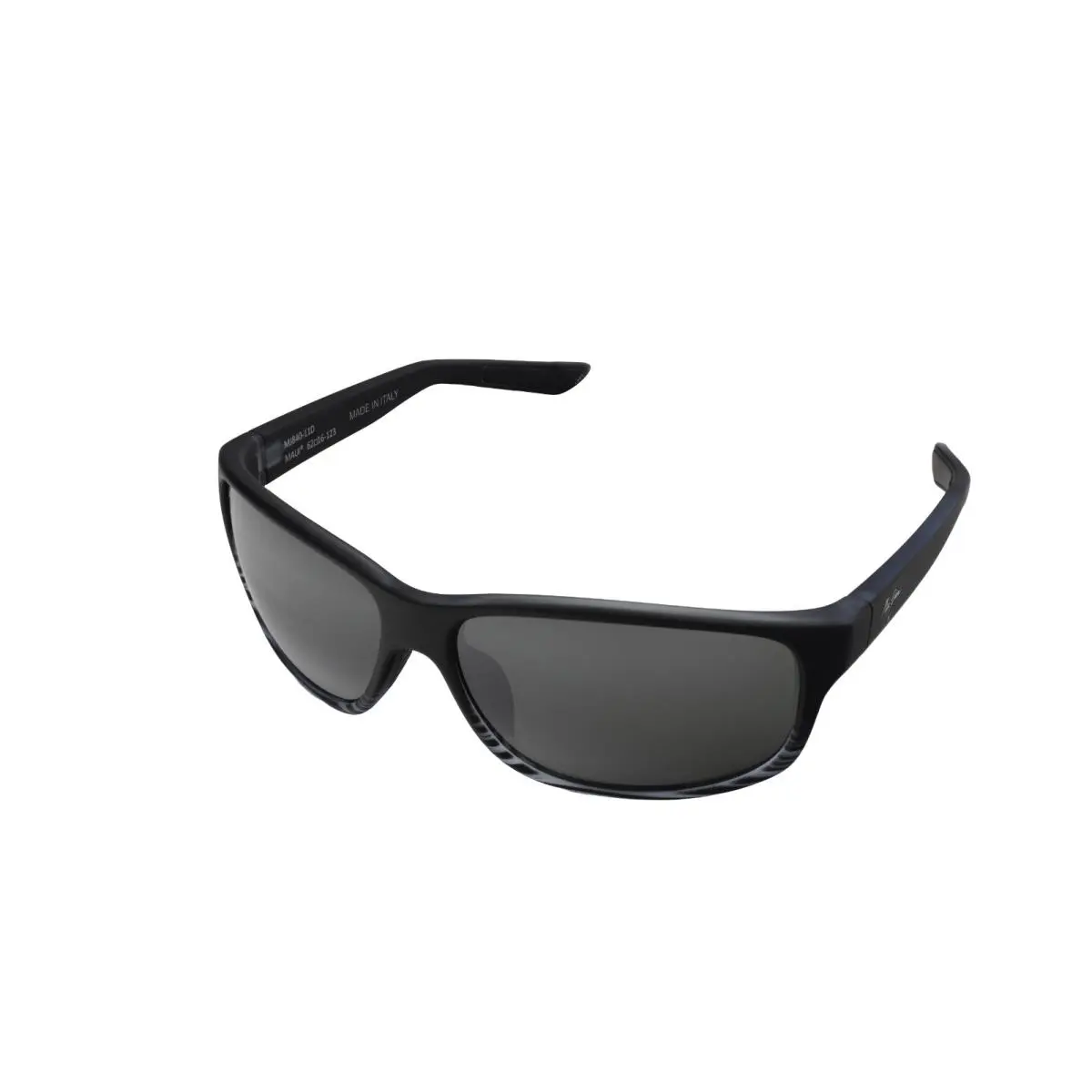 Maui Jim Kaiwi Channel Men`s Polarized Sunglasses Black Grey Stripe MJ0840S-001
