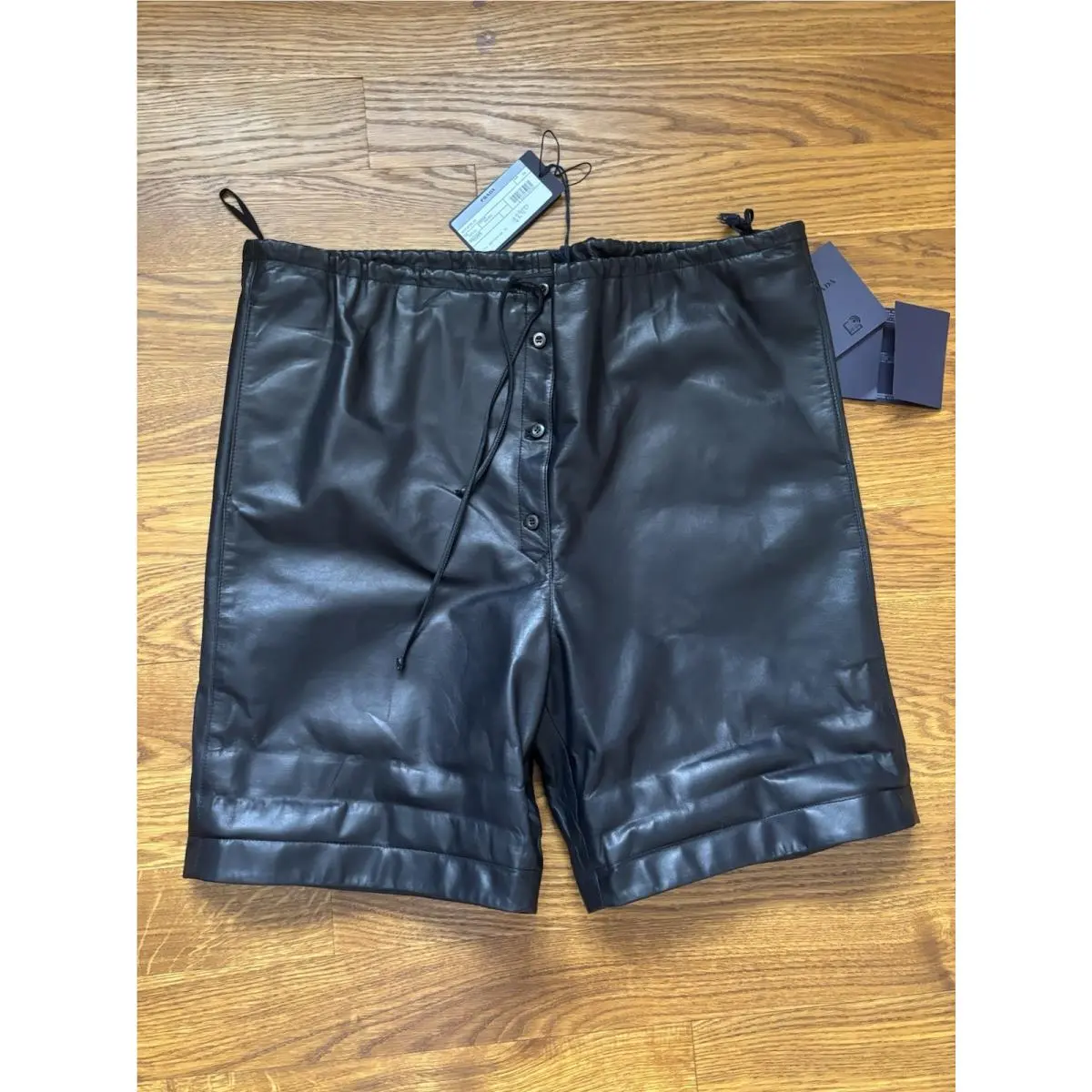 Lambskin Short Pants Leather Size 38 S-m by Prada