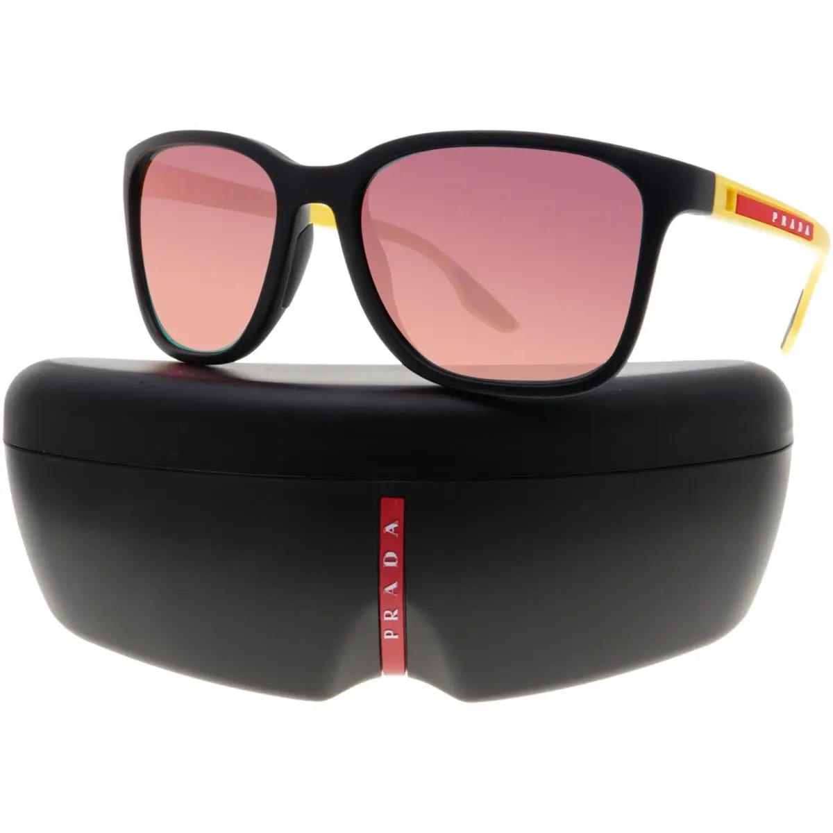 Prada Sport Sunglasses PS02WS Sps 02W 08W-08F Black/yellow Mirror Linea Rosa