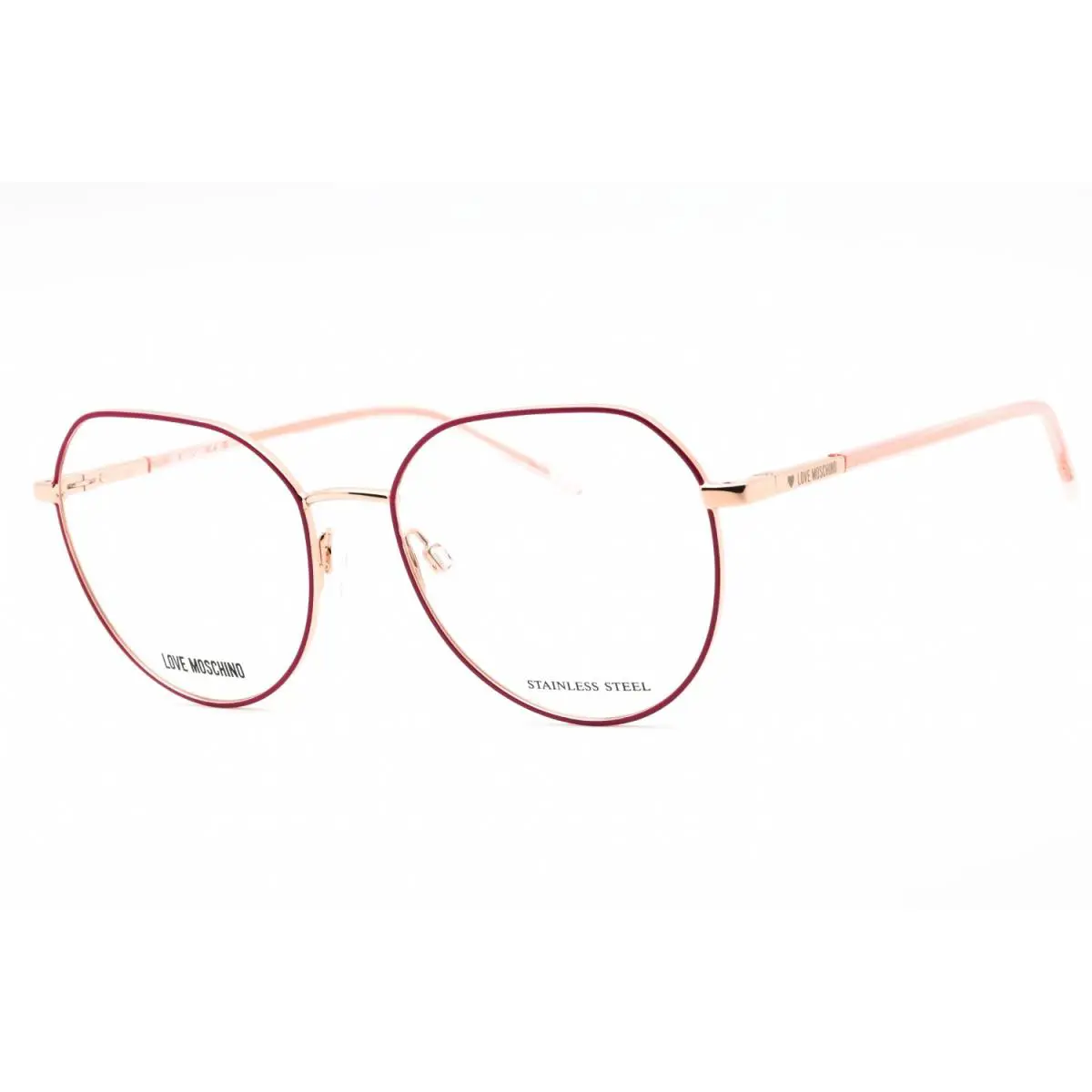 Moschino Love MOL560 S45 Eyeglasses Pink Gold Frame 54mm - Frame: Gold Red