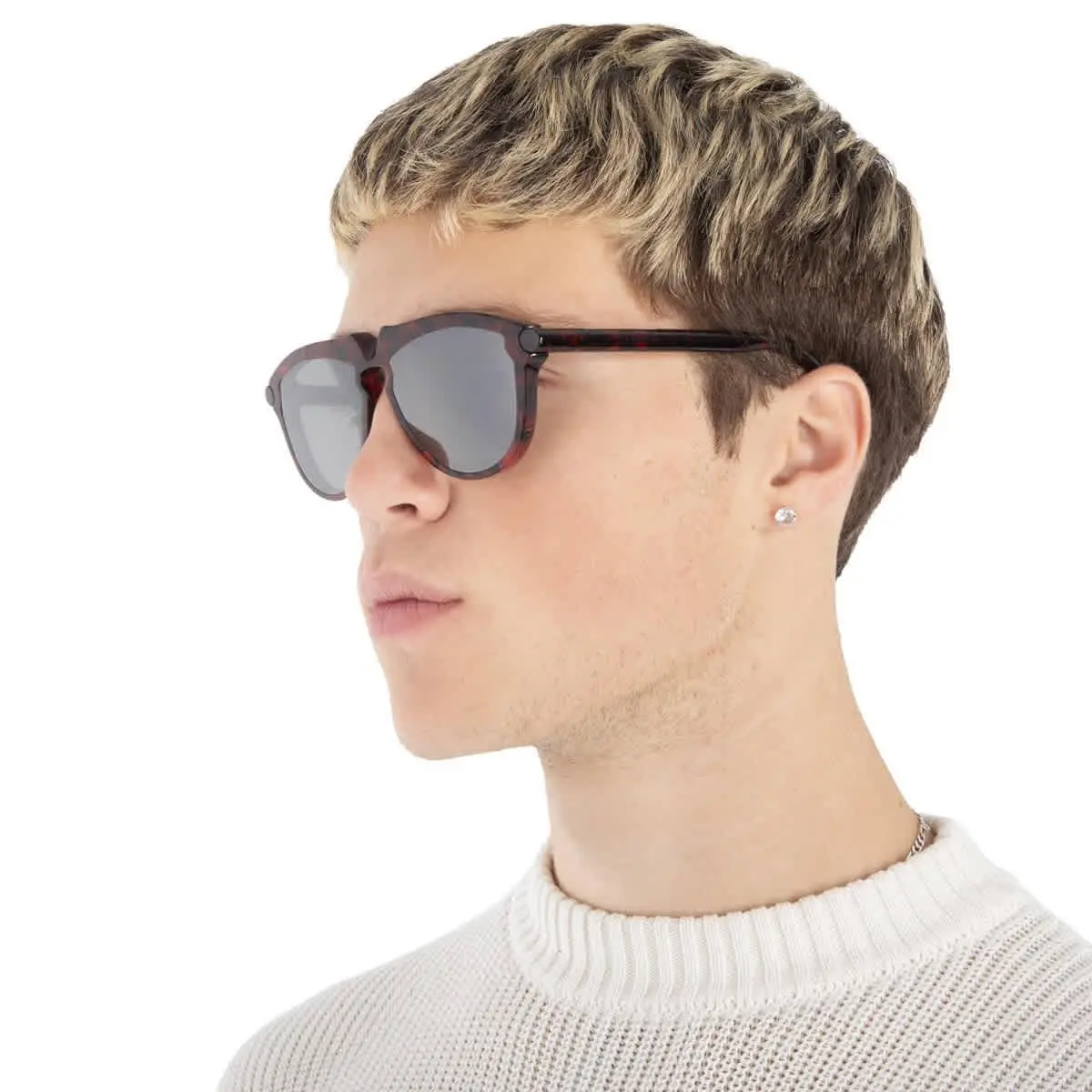 Grey Mirror Silver Pilot Men`s Sunglasses BE4417U 41036G 58 by Burberry