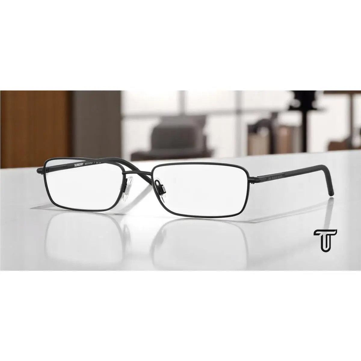 Burberry BE1268 1007 Matte Black Demo Lens 52 mm Men`s Eyeglasses