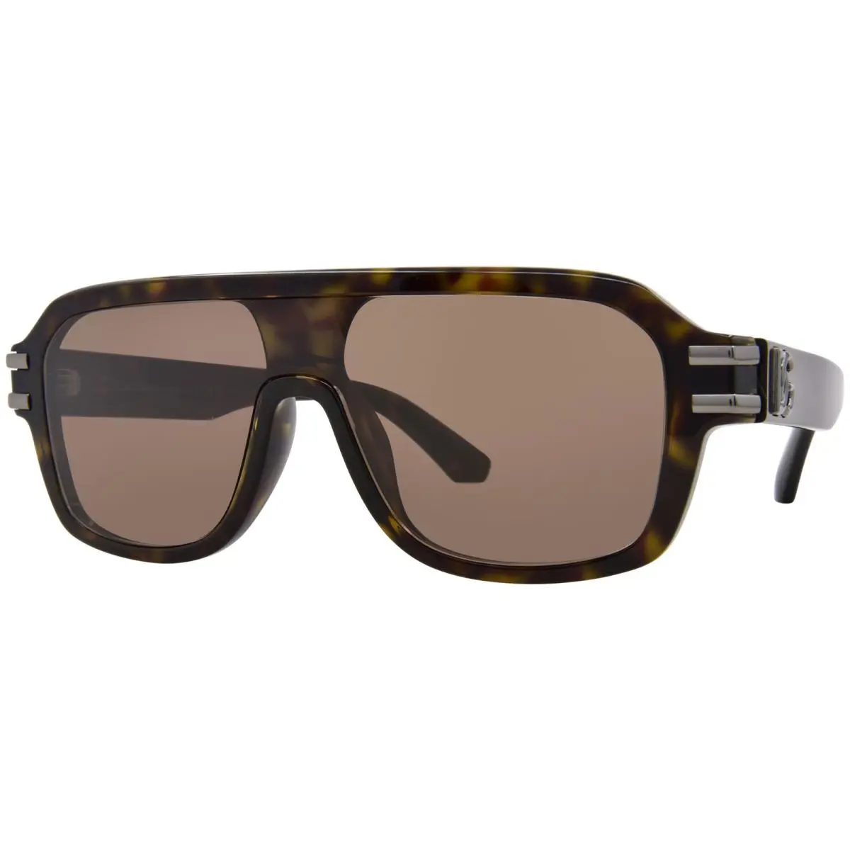 Dolce Gabbana DG4507 502/73 Sunglasses Men`s Havana/dark Brown Shield 27mm