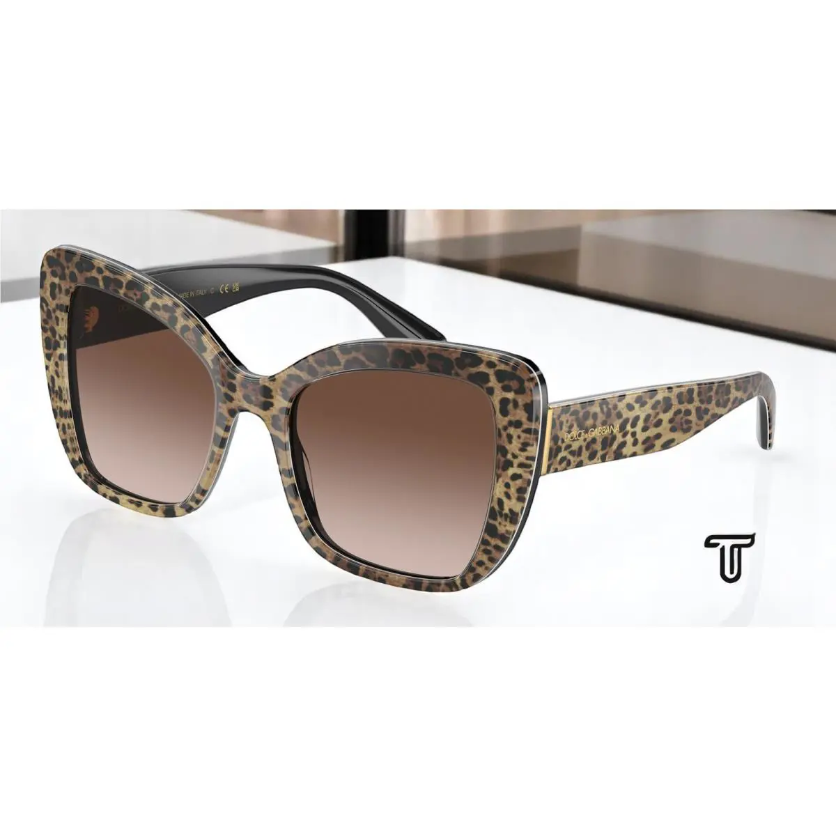 Dolce Gabbana DG4348 316313 Leo Brown Black Grad Dk Brown 54 Women`s Sunglasses