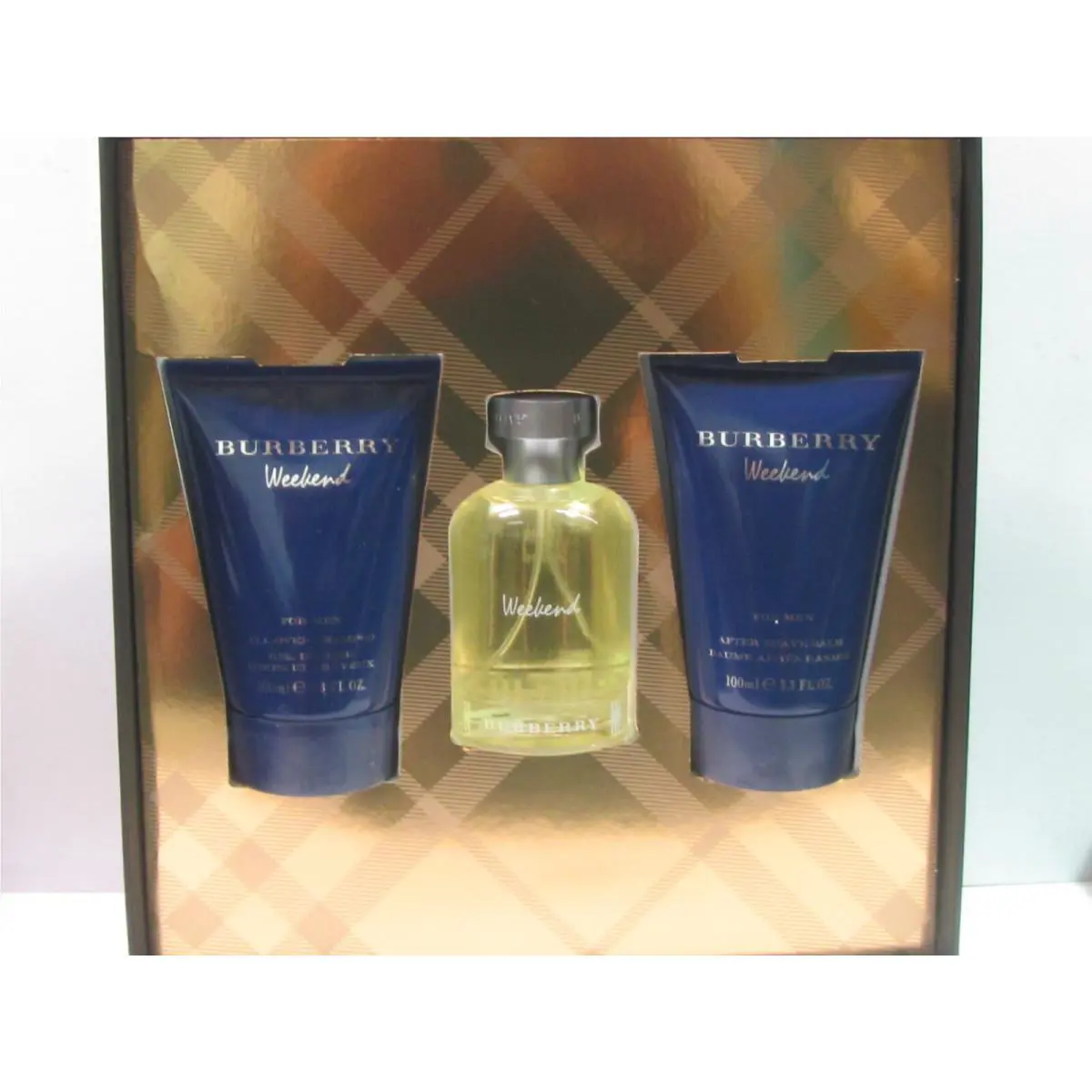 Burberry Weekend Men Set 3.3 oz Edt Spray + 3.3 oz Asb + 3.3 oz All Over Shampoo