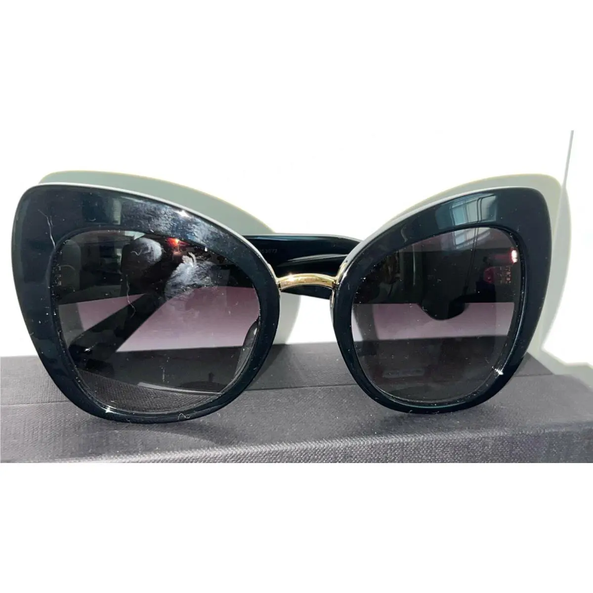Dolce Gabbana DG4319-F Cat Eye Black Sunglasses 51MM 16