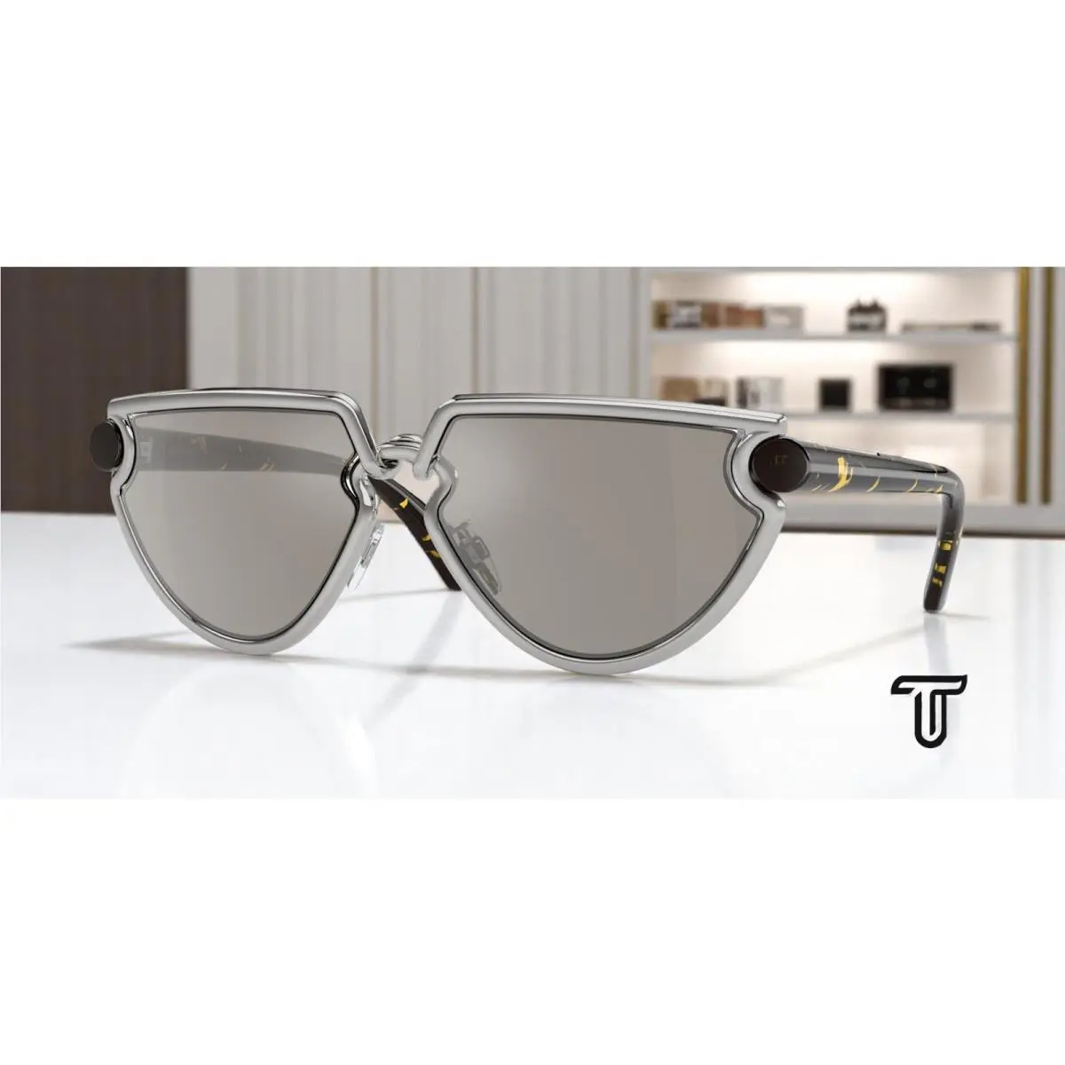 Burberry BE3152 10056G Silver Light Grey Mirror Silver 61 mm Women`s Sunglasses