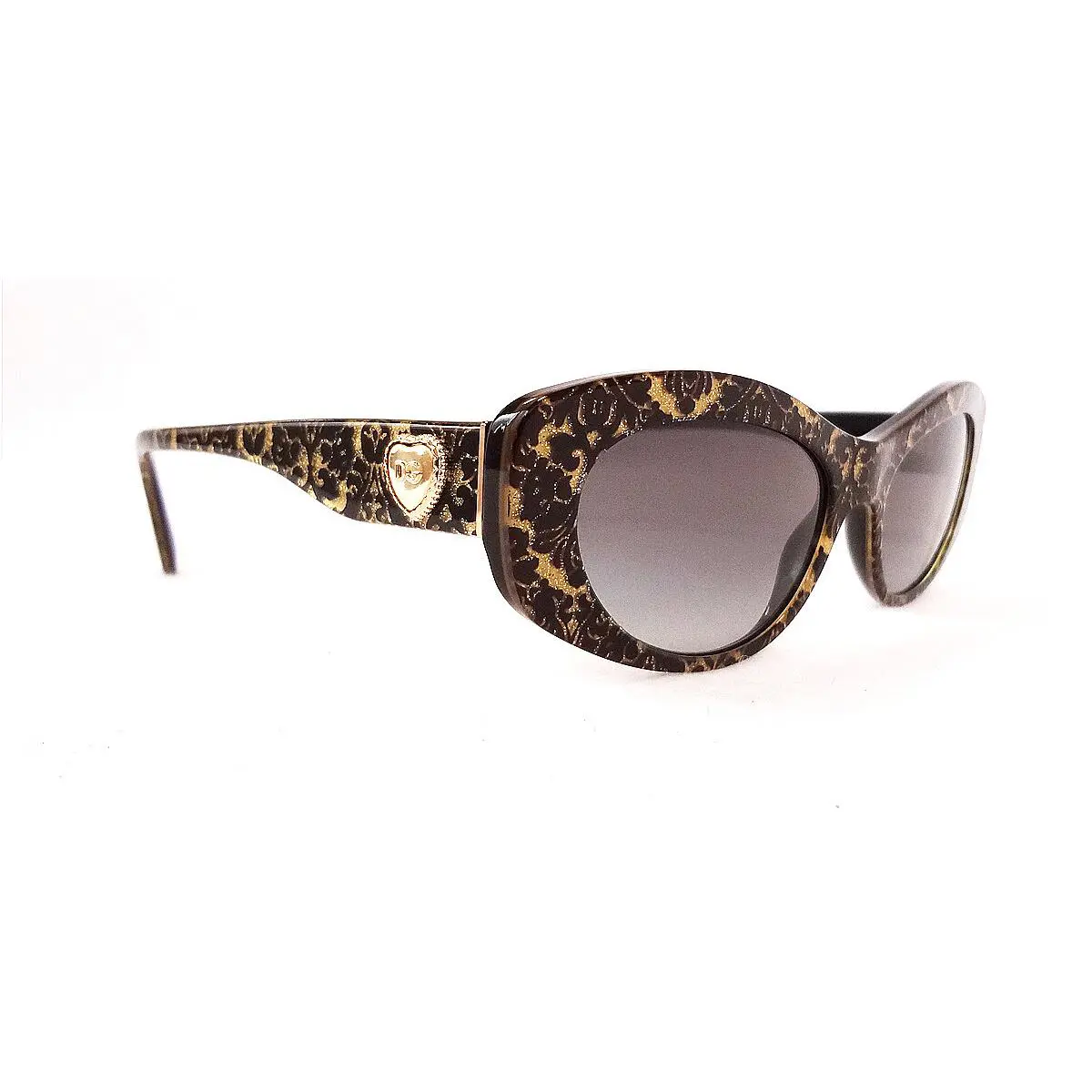 Dolce Gabbana Women`s Sunglasses DG4360 32148G Cat Eye 140 Black/gold Italy