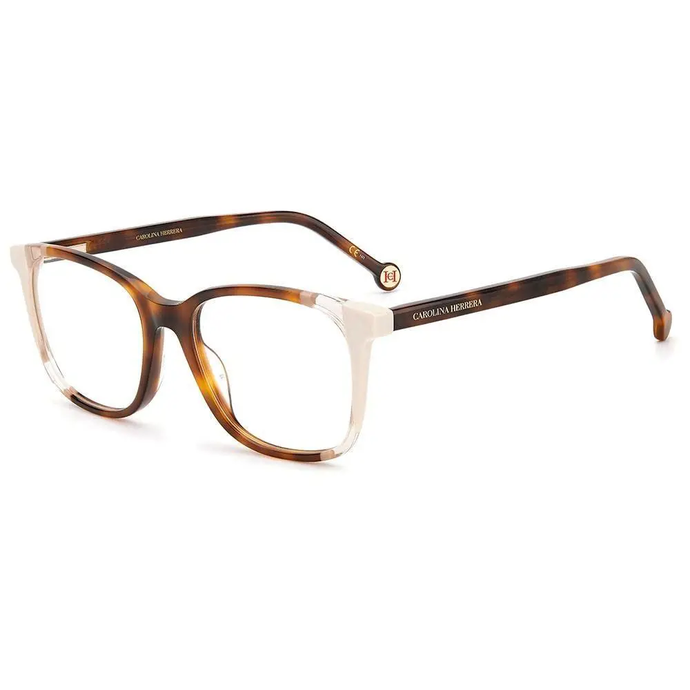 Carolina Herrera Women`s Square 52mm Eyeglasses Frames Havana Ivory CH0065-C1H - Frame: Brown