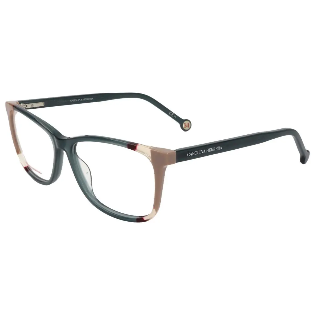 Carolina Herrera Woman 55mm Teal Brown Opticals CH0066-HBJ-55 - Frame: Brown, Lens: No Color, Other Frame: Teal Brown
