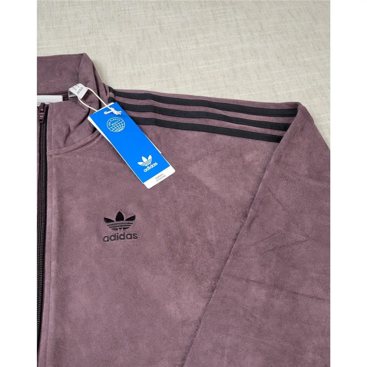 Adidas clothing - Adidas Originals Plush Track Jacket - HL9447 - Shadow Maroon Black 1