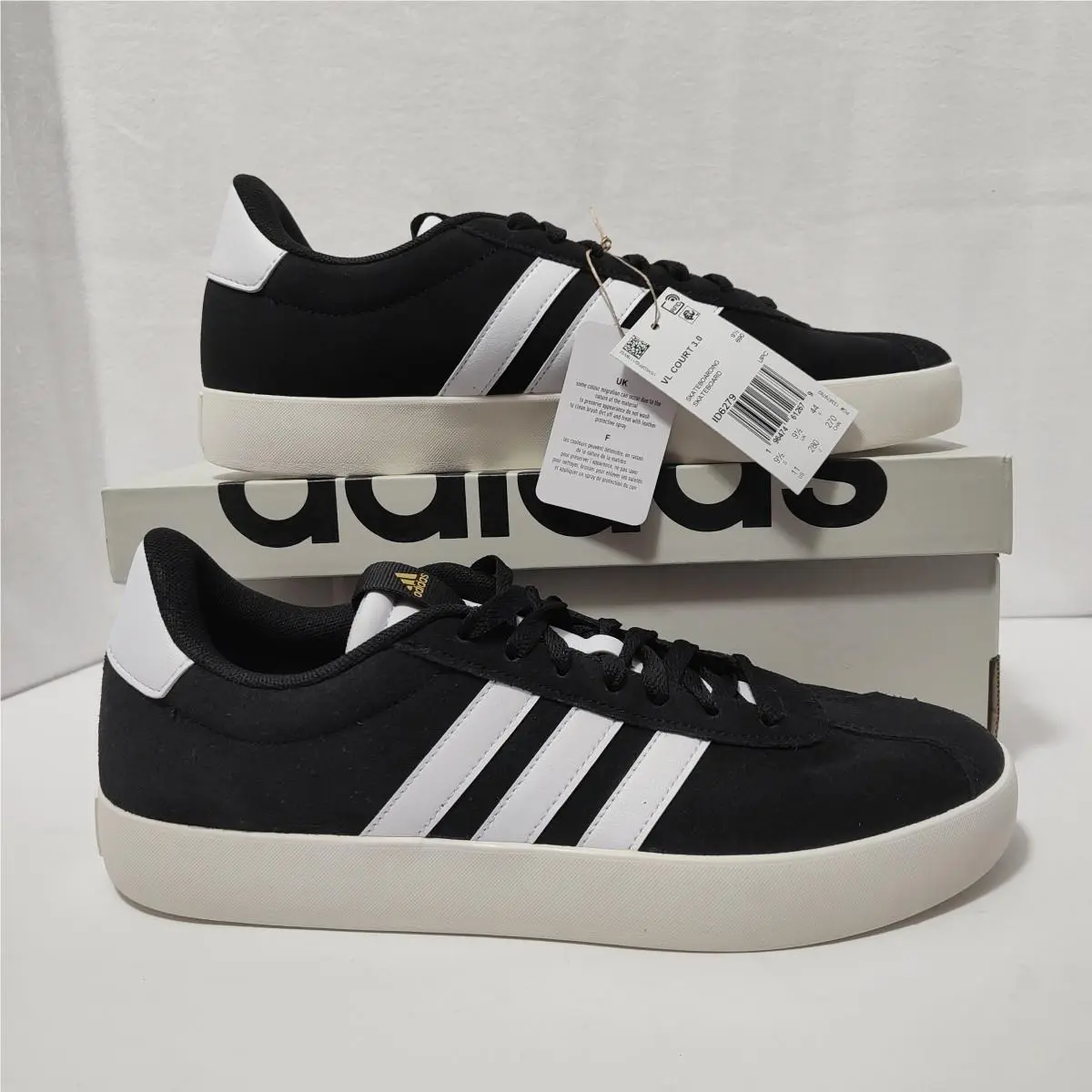 Adidas - VL Court 3.0 - Black/white - Men`s Size 11