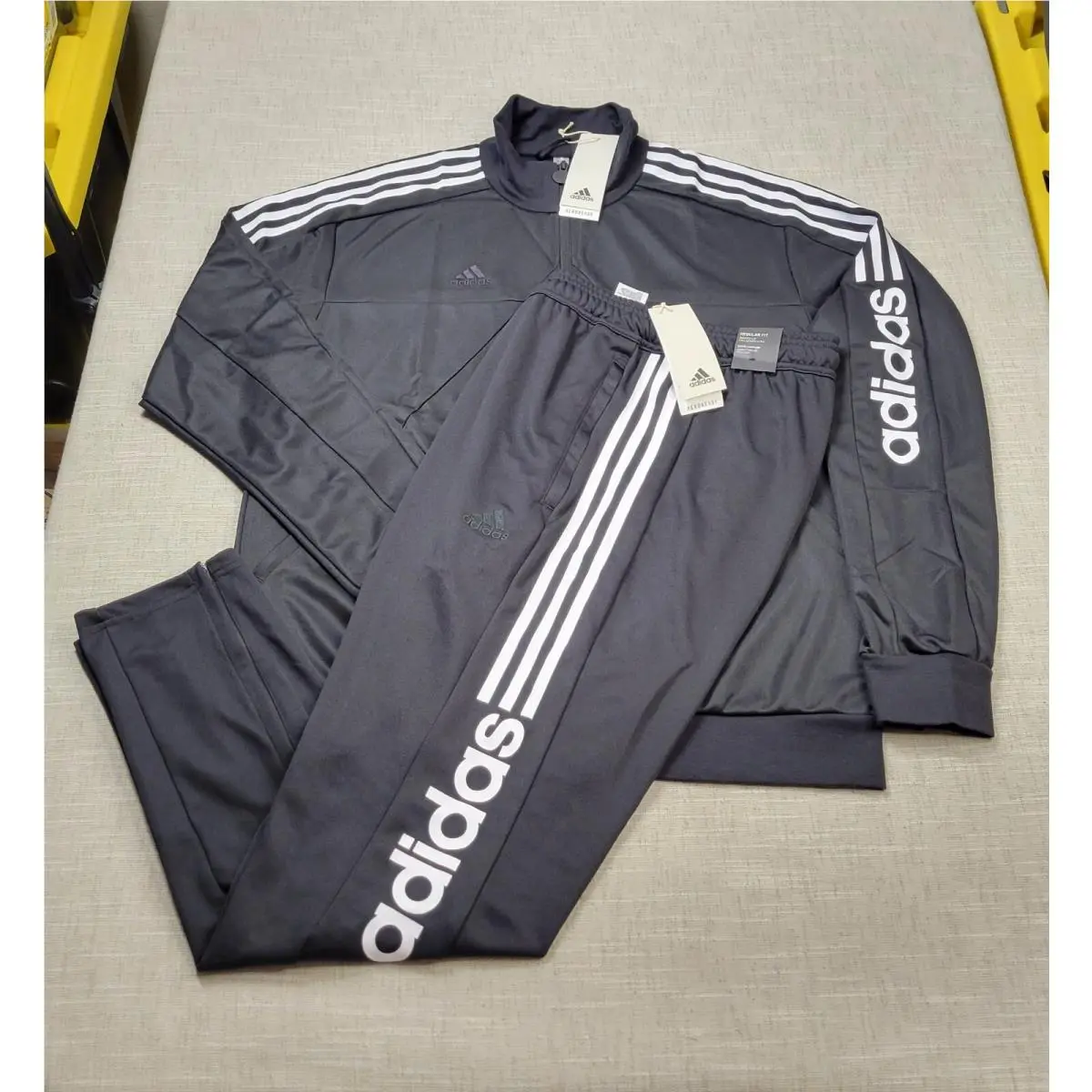 Adidas Tiro Wordmark Tracksuit Jacket Pants Set Large Mens Black White Zip