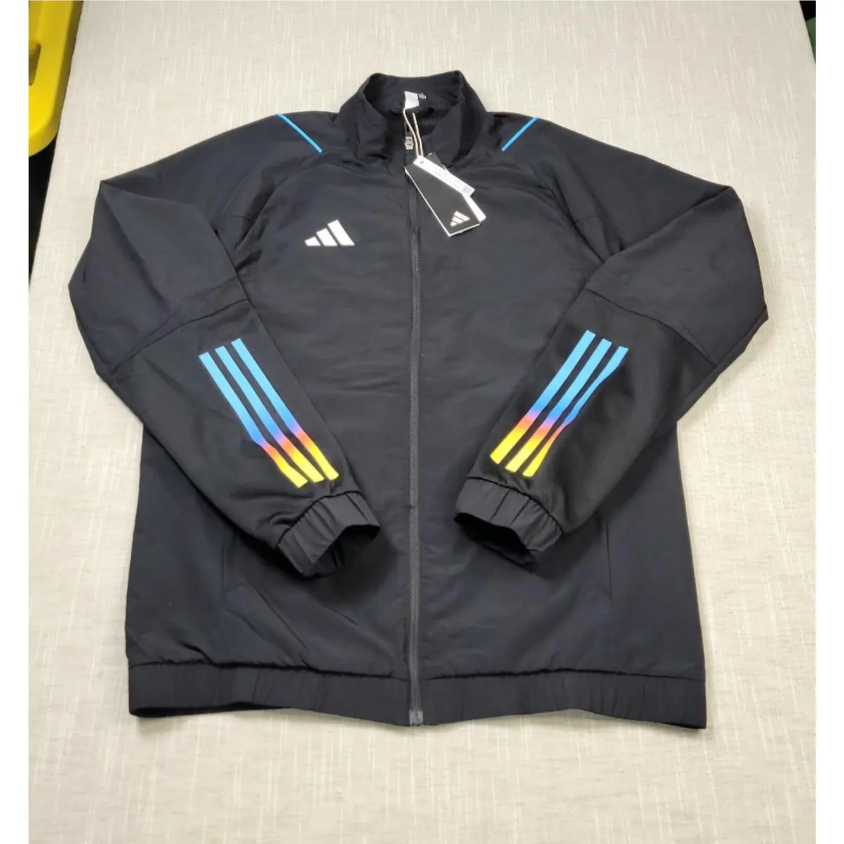 Adidas Tiro 23 Travel Track Jacket Medium Mens Black Blue White Full Zip Soccer