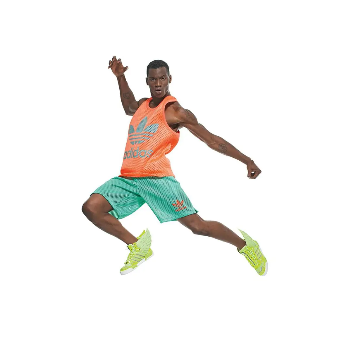 Adidas Originals Obyo Jeremy Scott JS Puff Mesh F50861 Orange Tank Top Sz XS - Orange