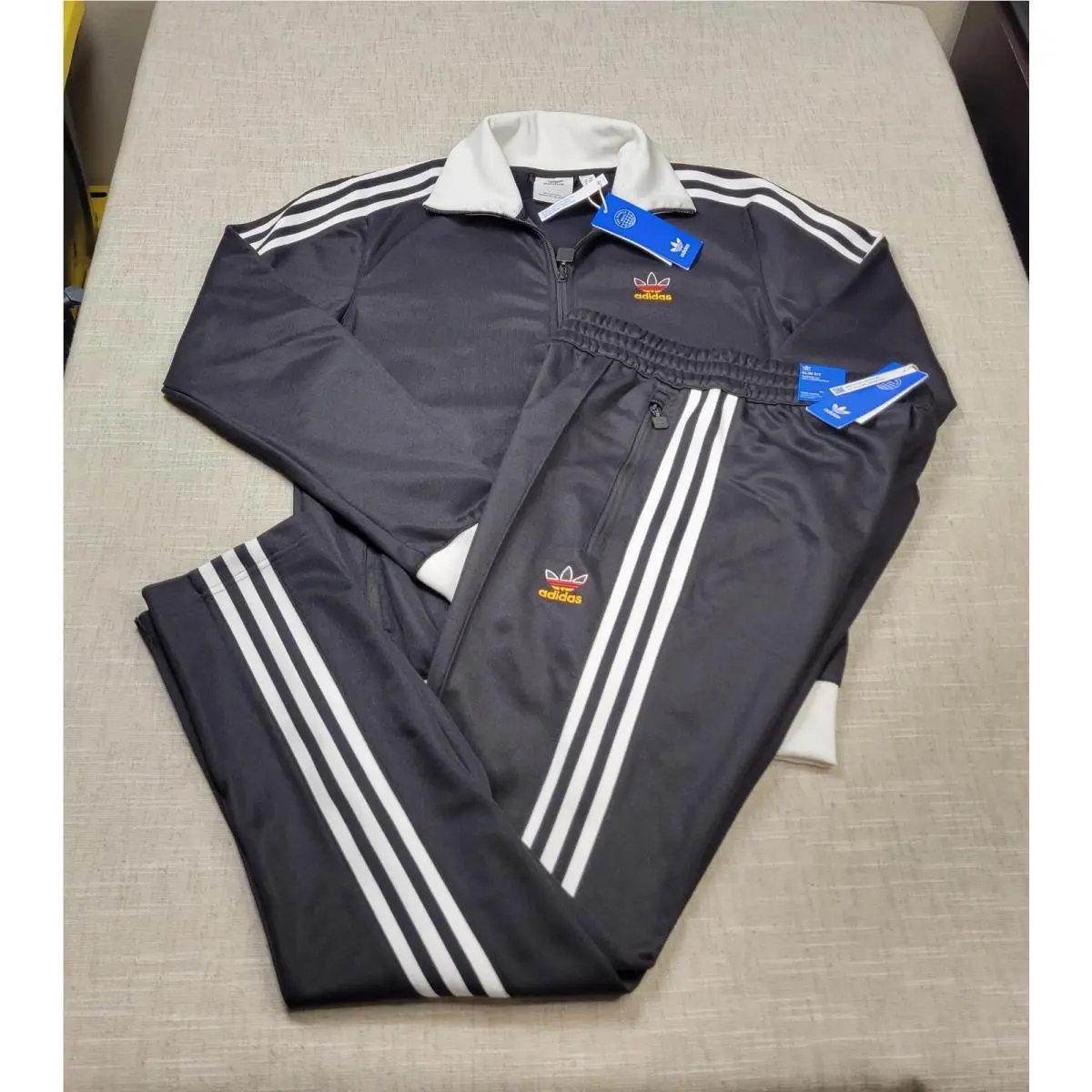 Adidas Beckenbauer Tracksuit Jacket Pants Small Mens Black FB Nations Germany