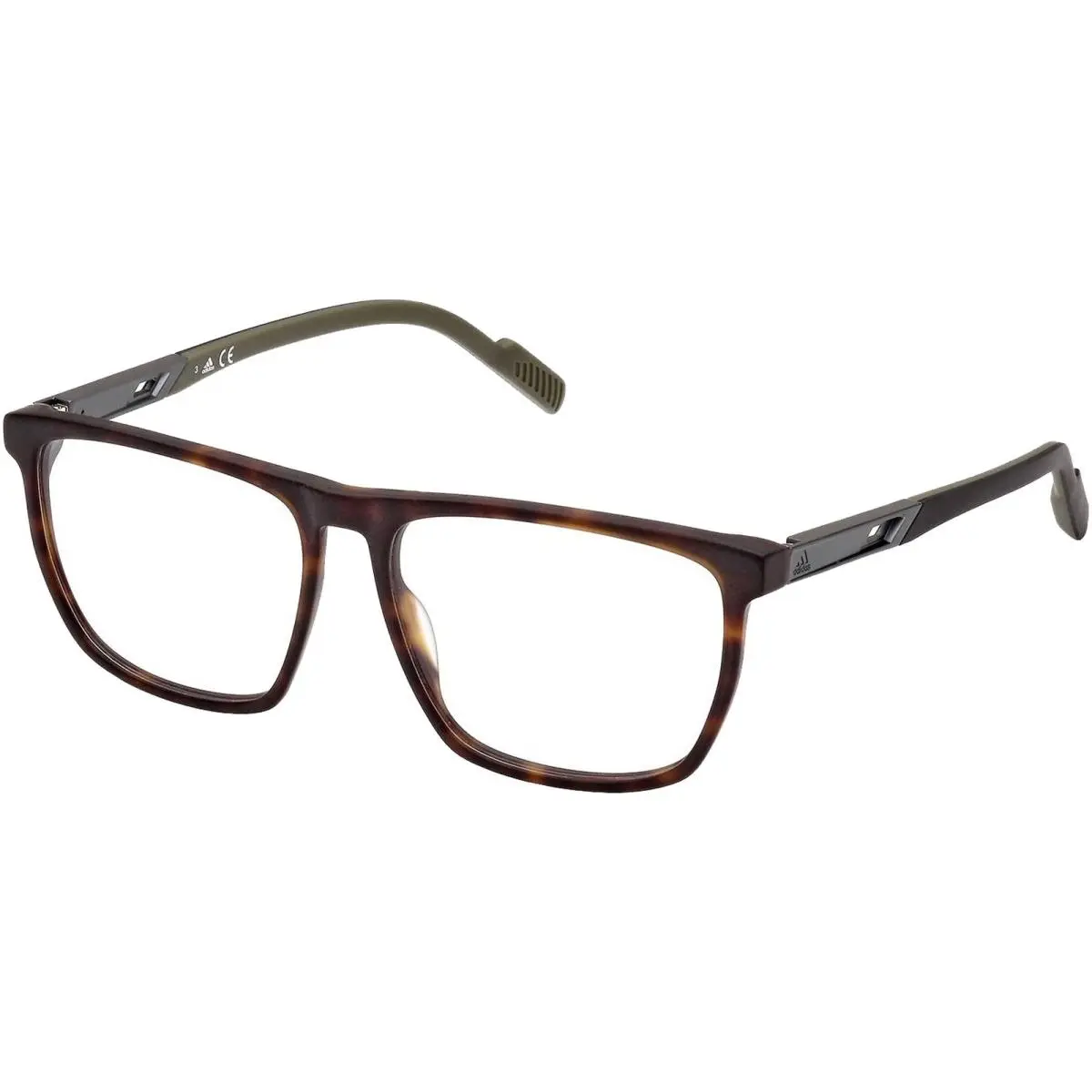 Men`s Dark Havana Soft Square Eyeglass Frames - SP5042 052 56 by Adidas
