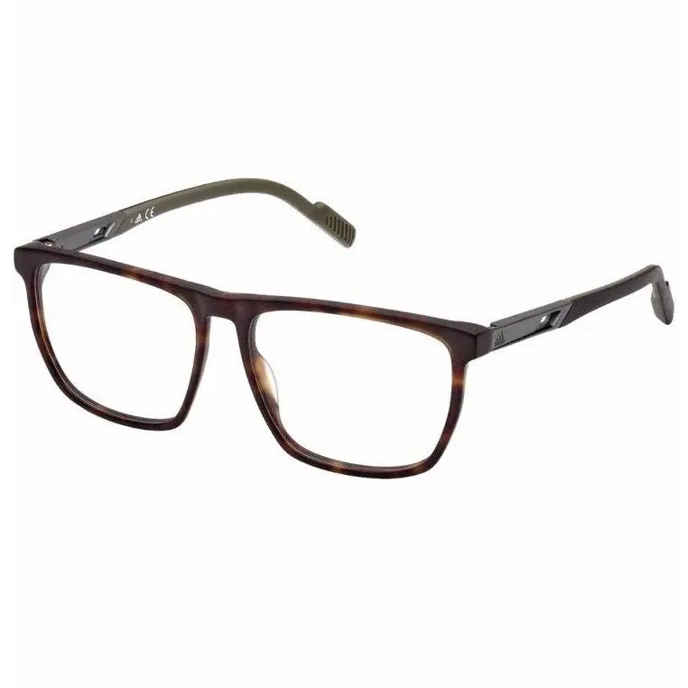 Adidas Men`s Dark Havana Soft Square Eyeglass Frames - SP5042 052 56 55-15-145