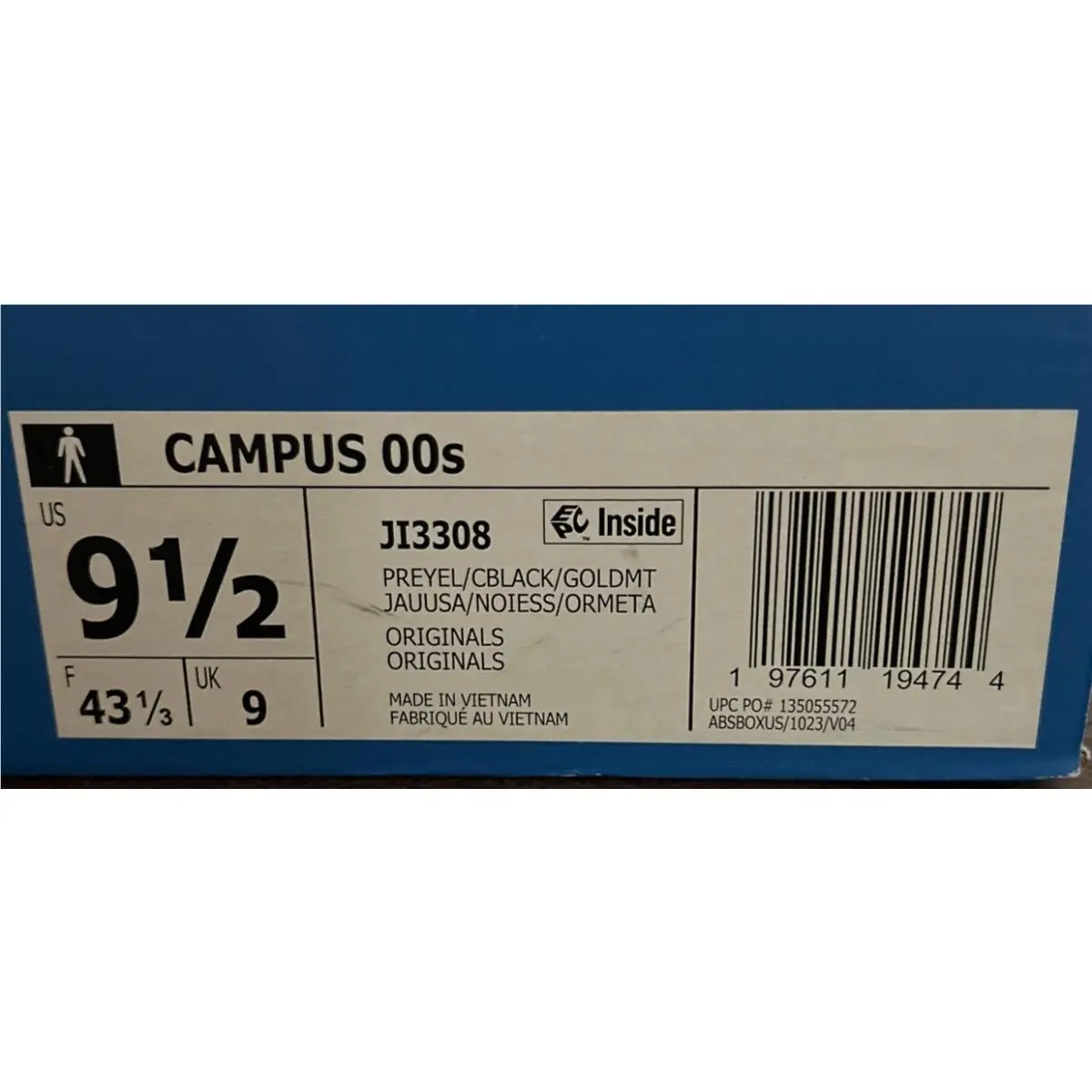 Adidas shoes - adidas Campus - Campus - JI3308 - PREYEL/CBLACK/GOLDMT 3