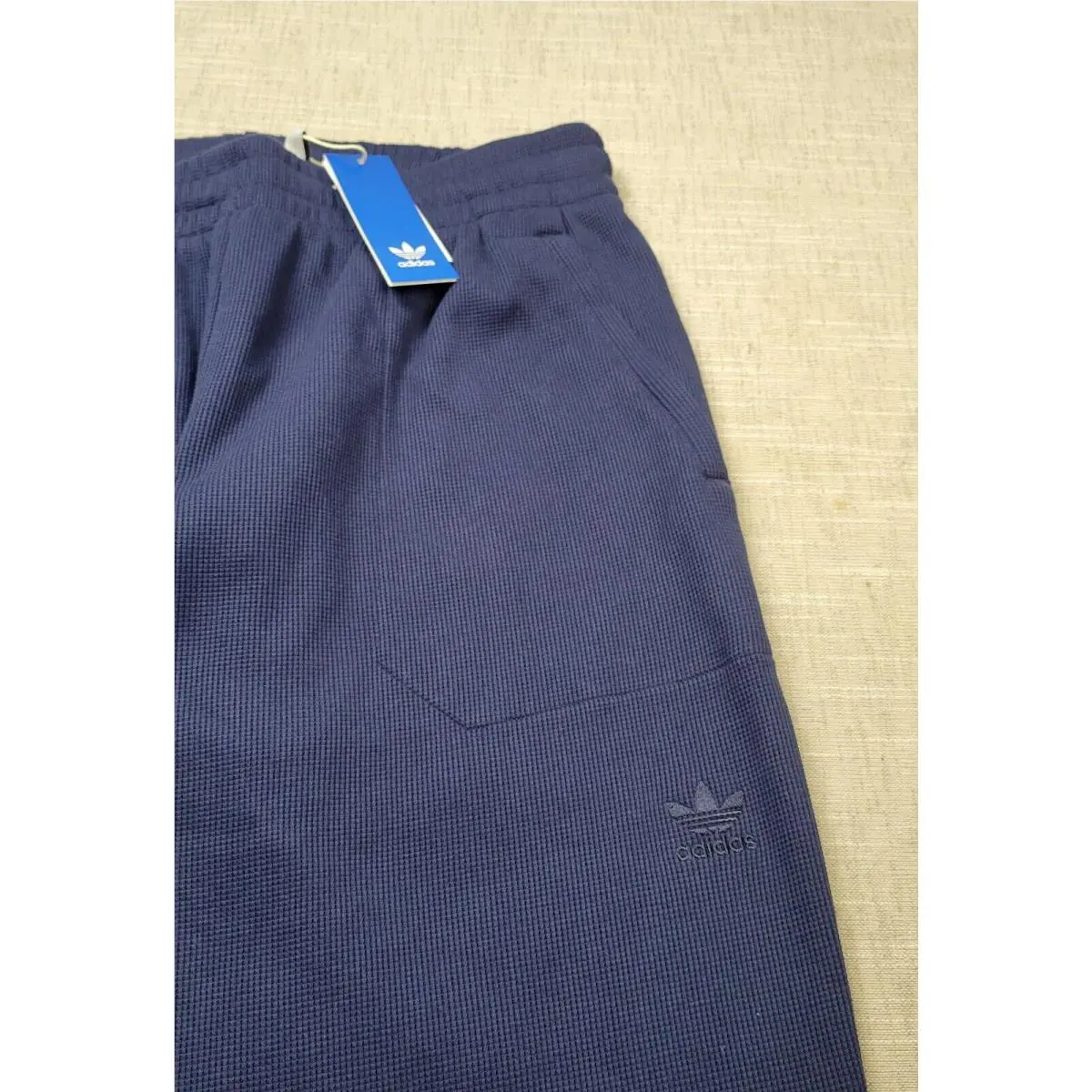 Adidas clothing - Adidas Essentials Waffle Knit Pants - IY2305 - Blue 2