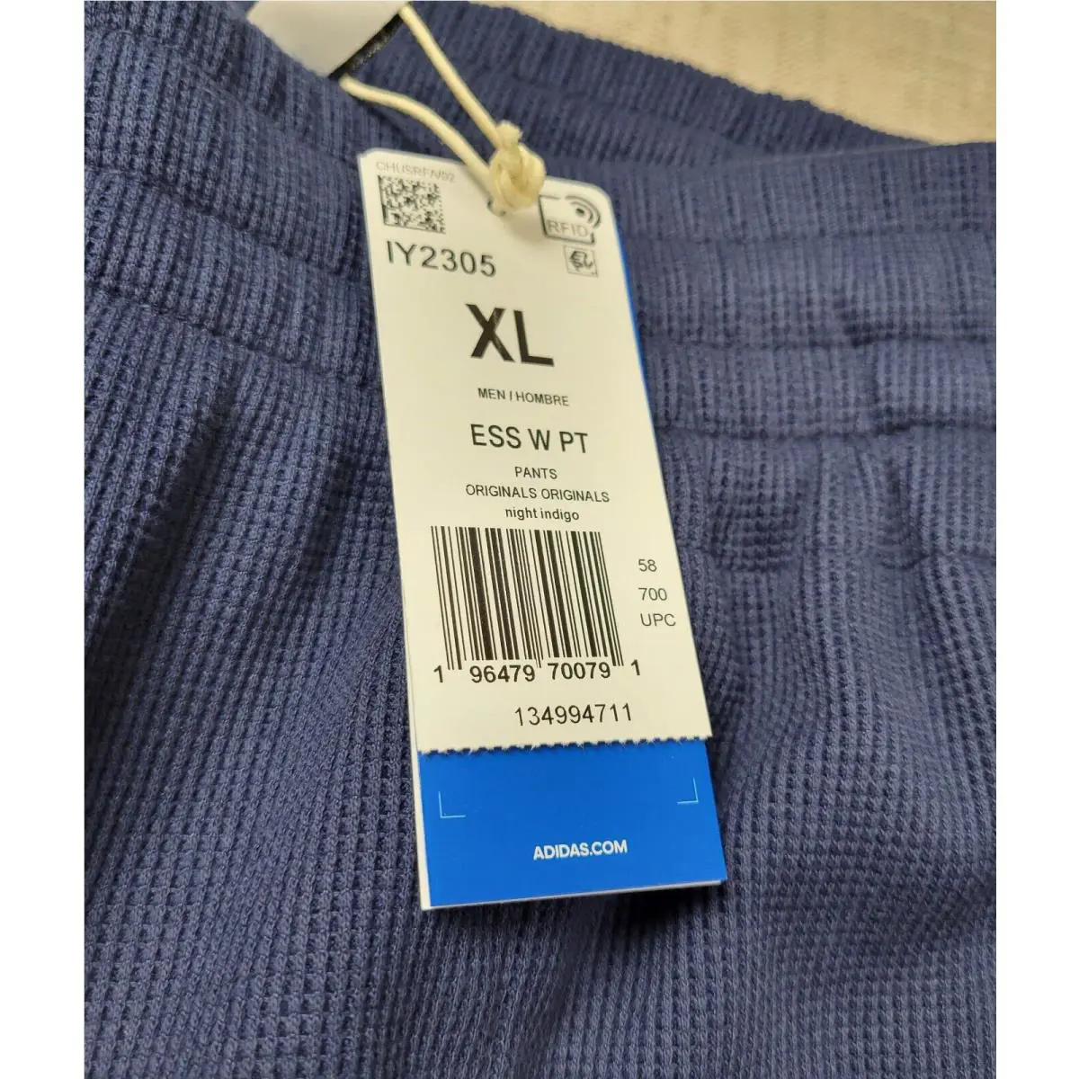 Adidas clothing - Adidas Essentials Waffle Knit Pants - IY2305 - Blue 6