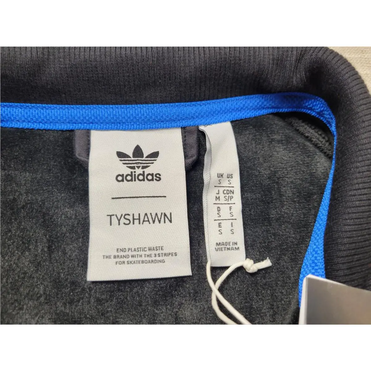 Adidas clothing - Adidas X Tyshawn Jones Track Jacket Velour - HN1842 - Black Blue Gold 8