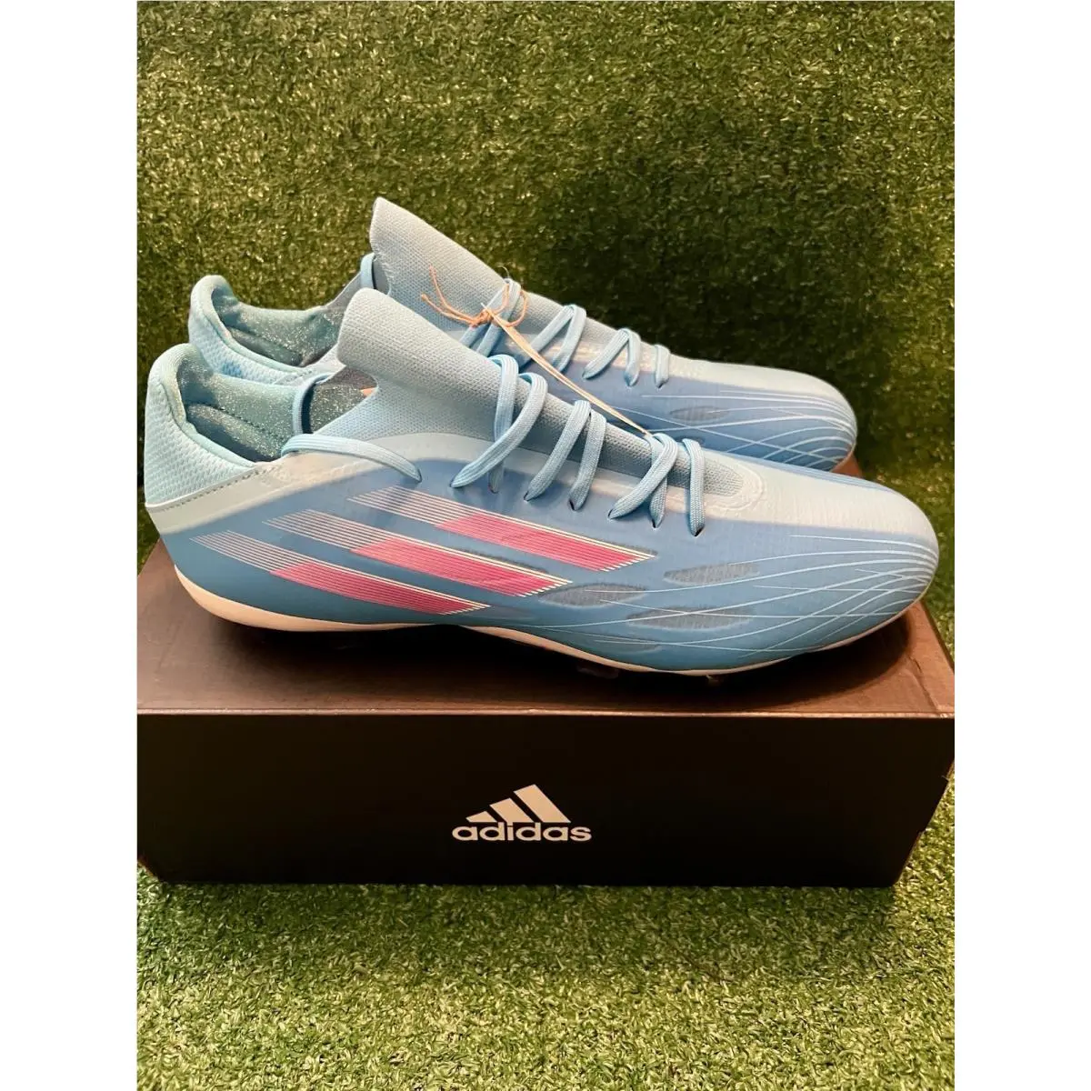 Adidas X Speedflow.2 FG Soccer Cleats White Blue GW7474 Size 13