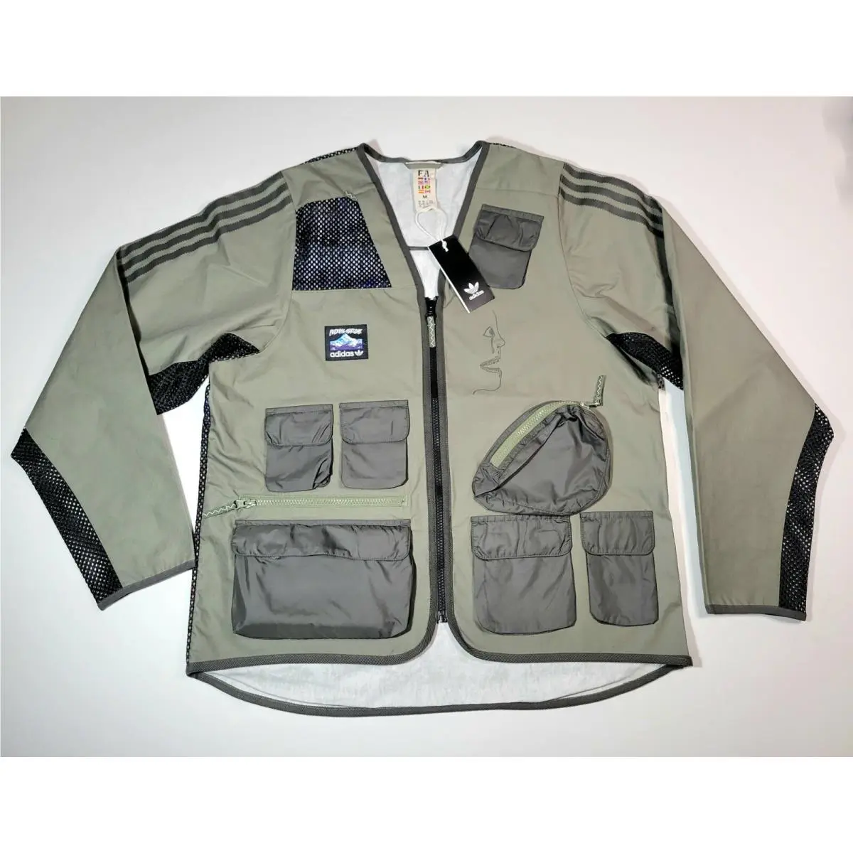 Adidas x FA Jacket w/ Poncho Medium Mens Green Fuckingawesome Full Zip Fishing
