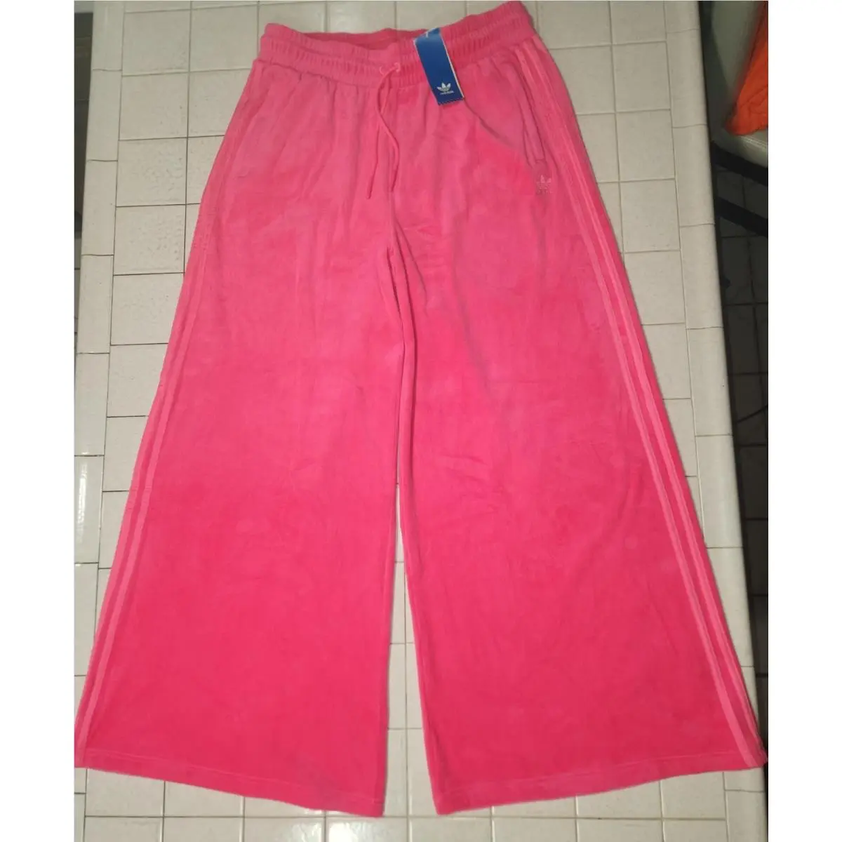 Adidas x Jeremy Scott Velour Flared Track Pants Pink H50963 Women`s Size L