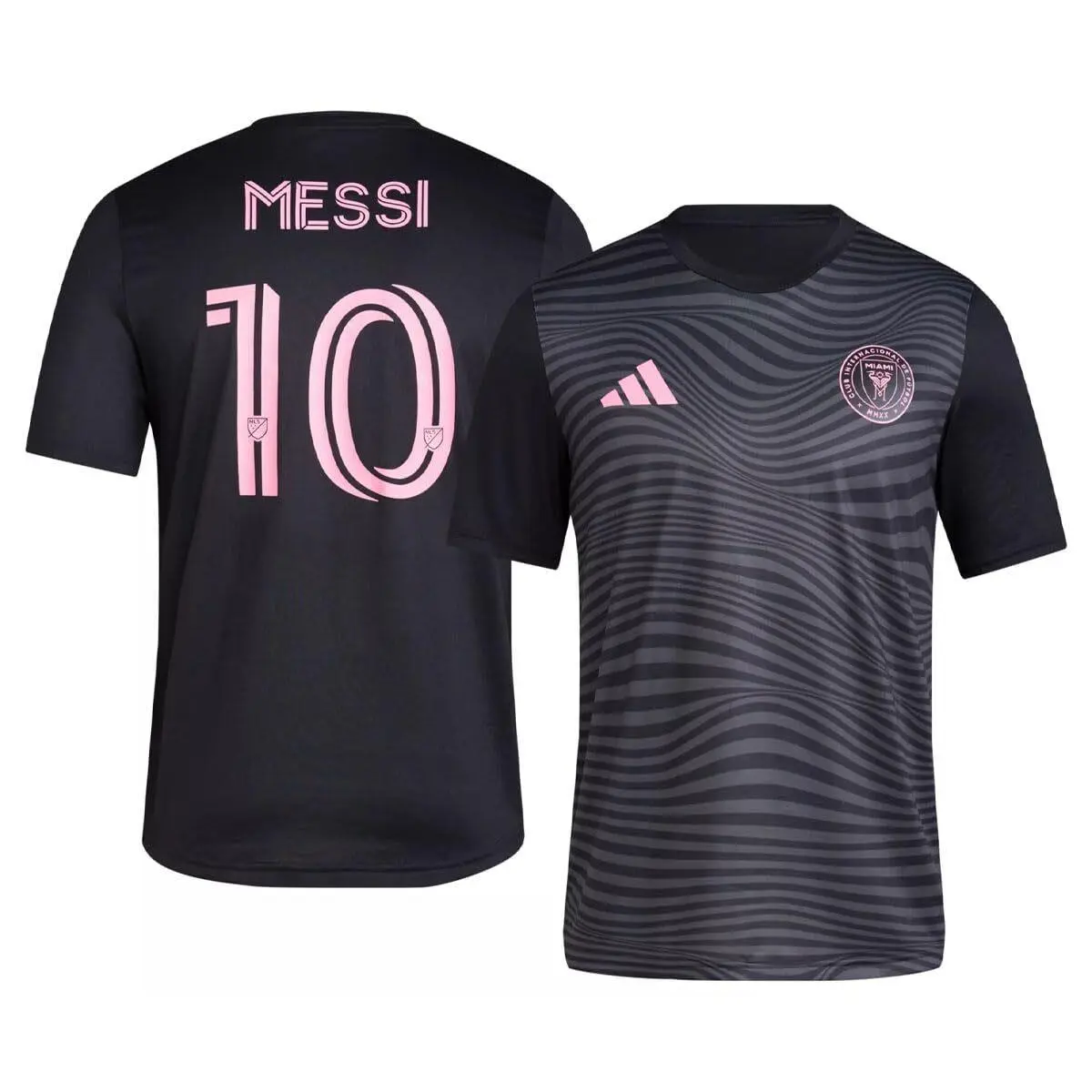Adidas Mens Black Short Sleeve Performance Shirt Player Name and Number