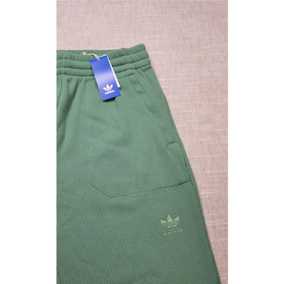 Adidas clothing - Adidas Essentials Waffle Knit Pants - IY2304 - Green 2