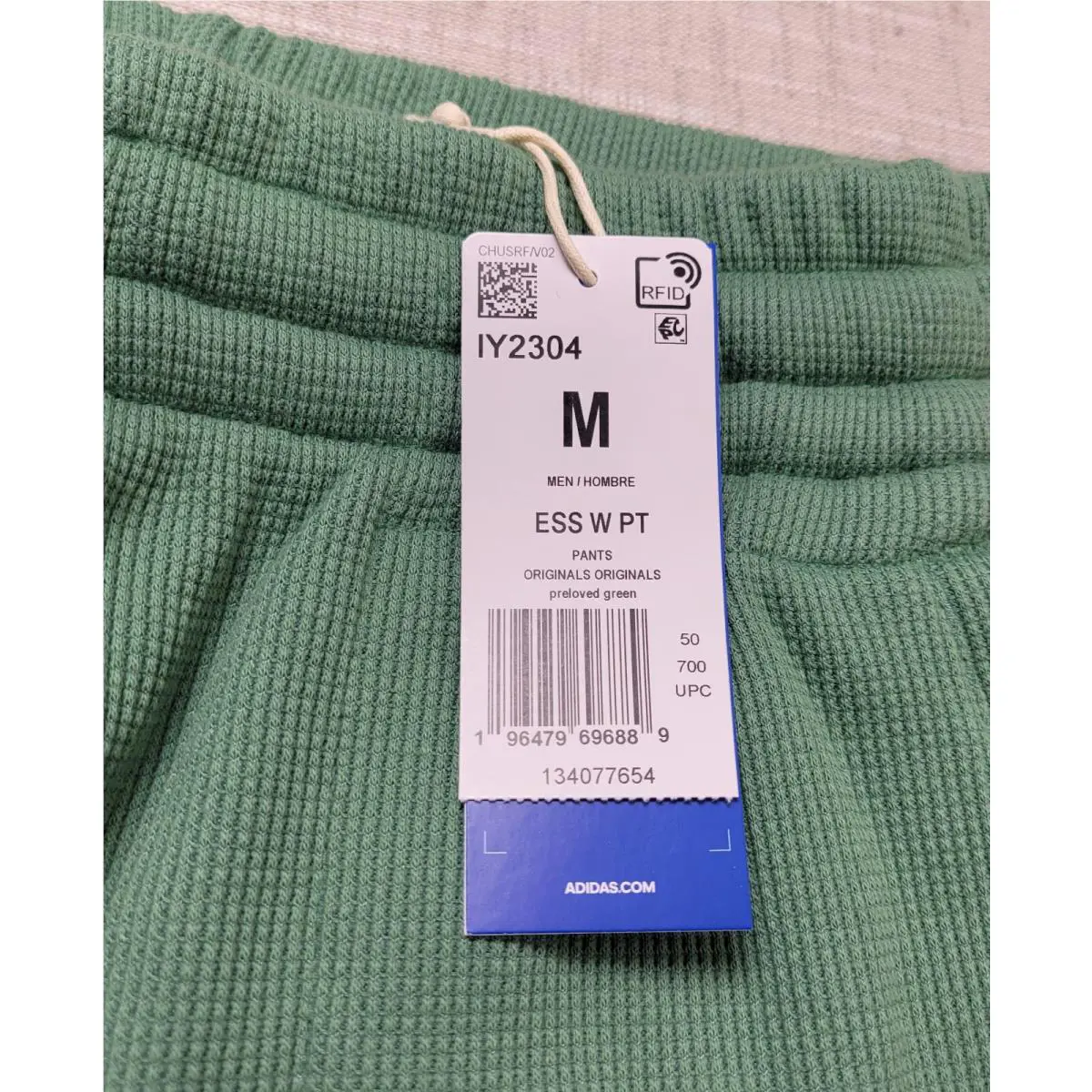 Adidas clothing - Adidas Essentials Waffle Knit Pants - IY2304 - Green 6