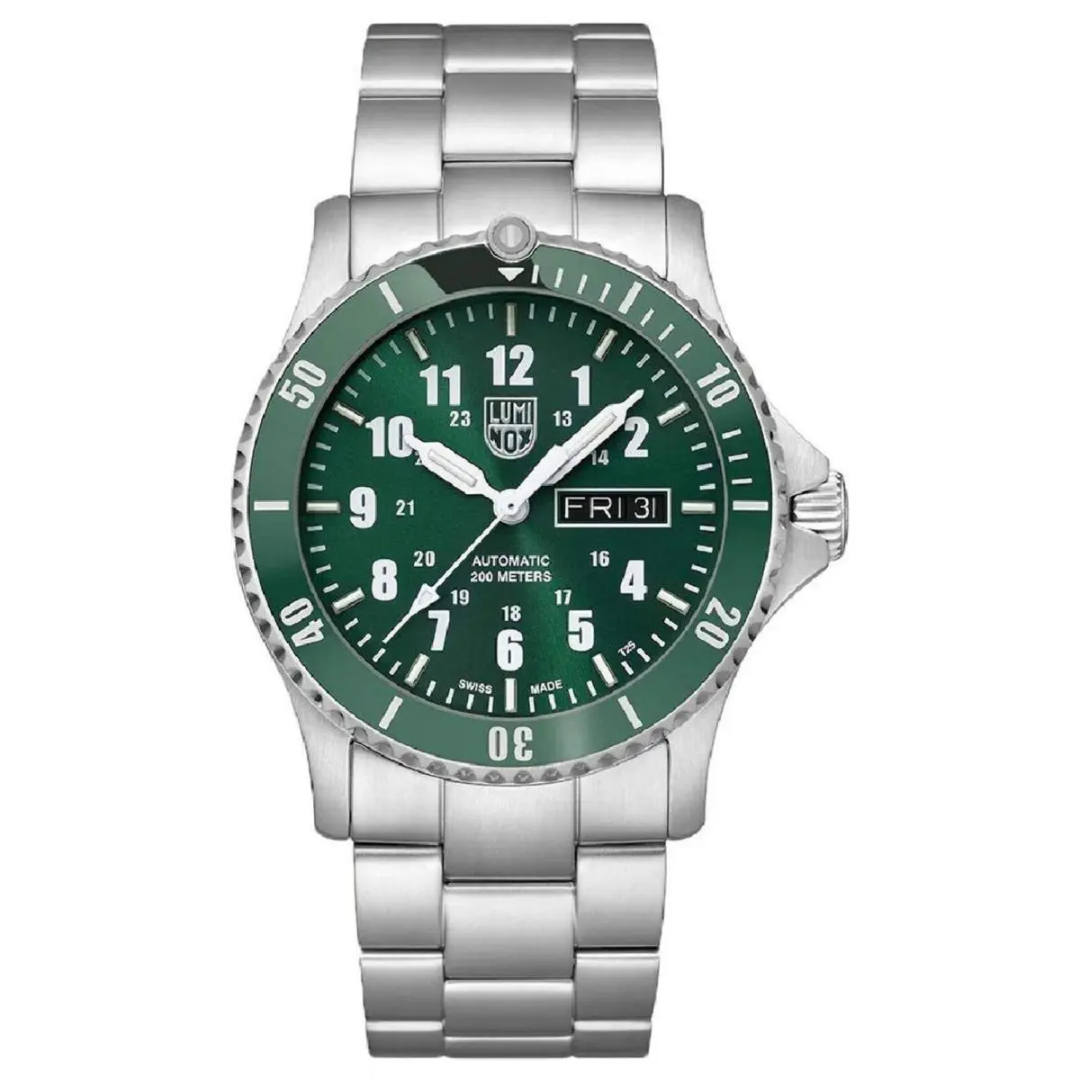 Men`s Luminox Automatic Sport Timer Green Dial Steel Swiss Made Watch XS.0937