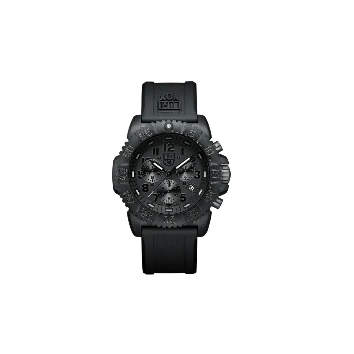 Luminox Men`s Navy Seal Colormark Chronograph Military Dive Watch XS.3081.BO.F - Dial: Black, Band: Black, Bezel: Black