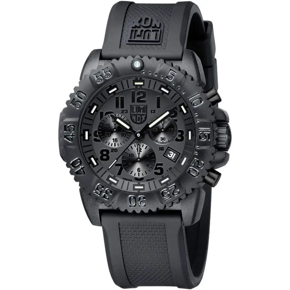 Luminox Chronograph Sapphire Crystal Black Navy Seals Men`s Watch XS.3081.BO.F - Dial: Black, Band: Black, Bezel: Black