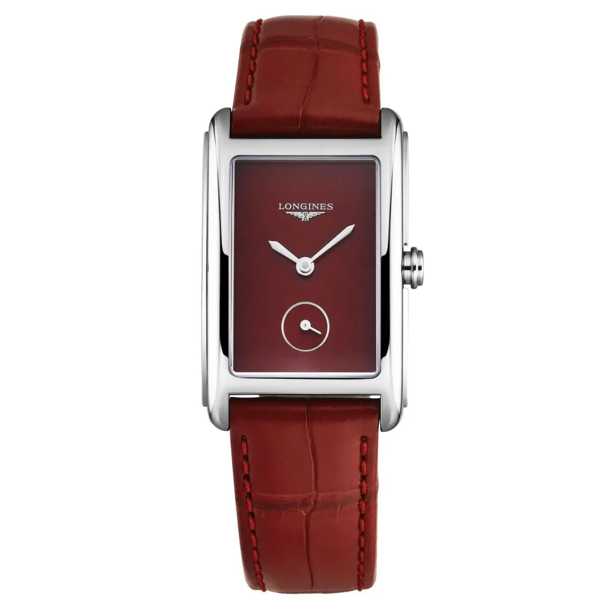 Longines Dolcevita Monochrome Red Dial Red Leather Womens Watch L5.512.4.91.2 - Dial: Red, Band: Red, Bezel: Silver