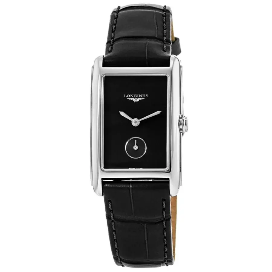 Longines Dolcevita Quartz Black Dial Leather Women`s Watch L5.512.4.50.2