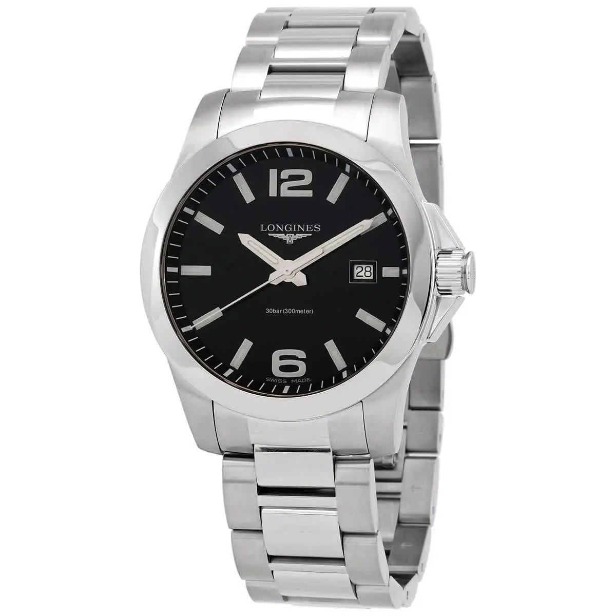 Conquest Quartz Black Dial Men`s Watch L3.759.4.58.6 by Longines