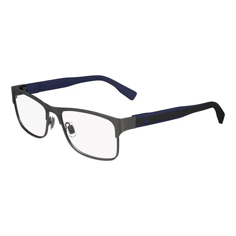L2294 424 Eyeglasses Men`s Matte Blue Full Rim Rectangle Shape 57mm by Lacoste