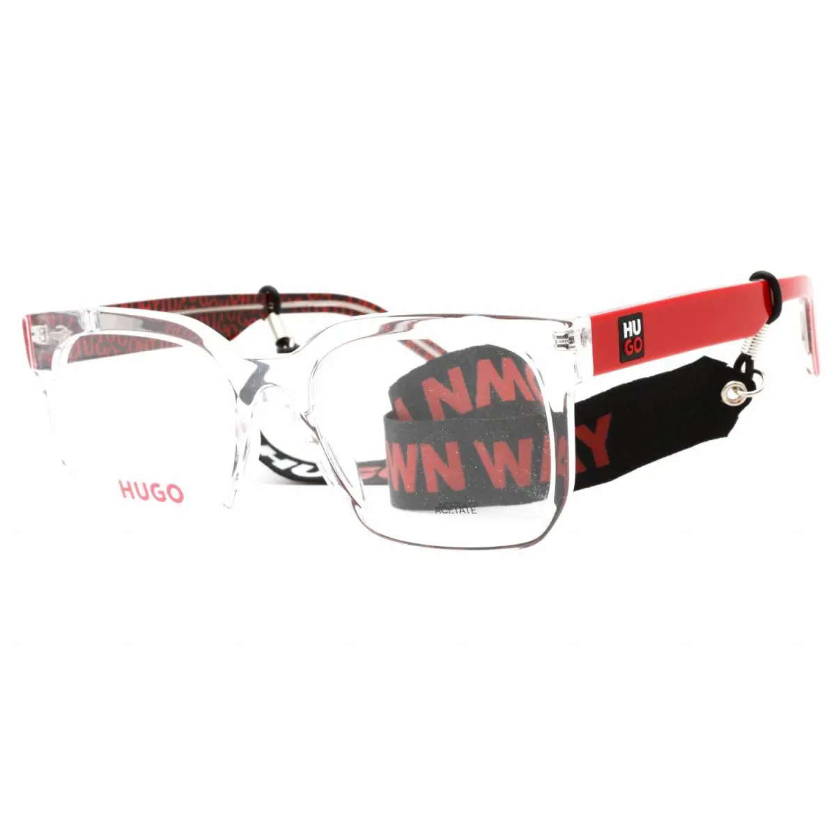 Hugo HG 1223 6XQ Eyeglasses Crystal Red Frame 53mm