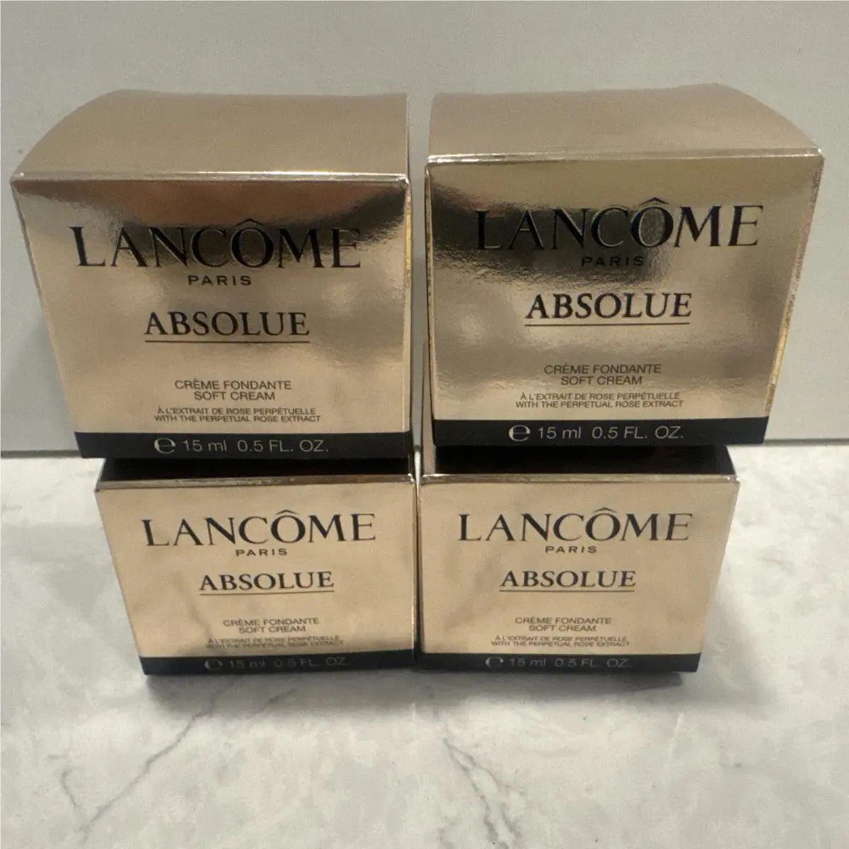 4 Lancome Absolue Soft Cream with The Perpetual Rose Extract .5 OZ / 15 ML