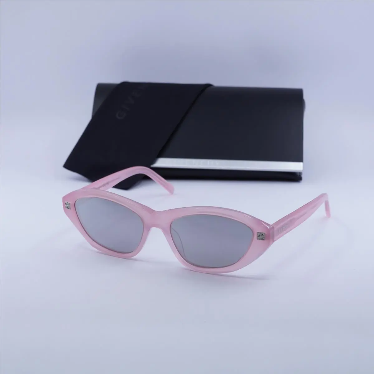 Givenchy GV40038I 72C Shiny Pink/smoke Mirror 55-17-140 Sunglasses