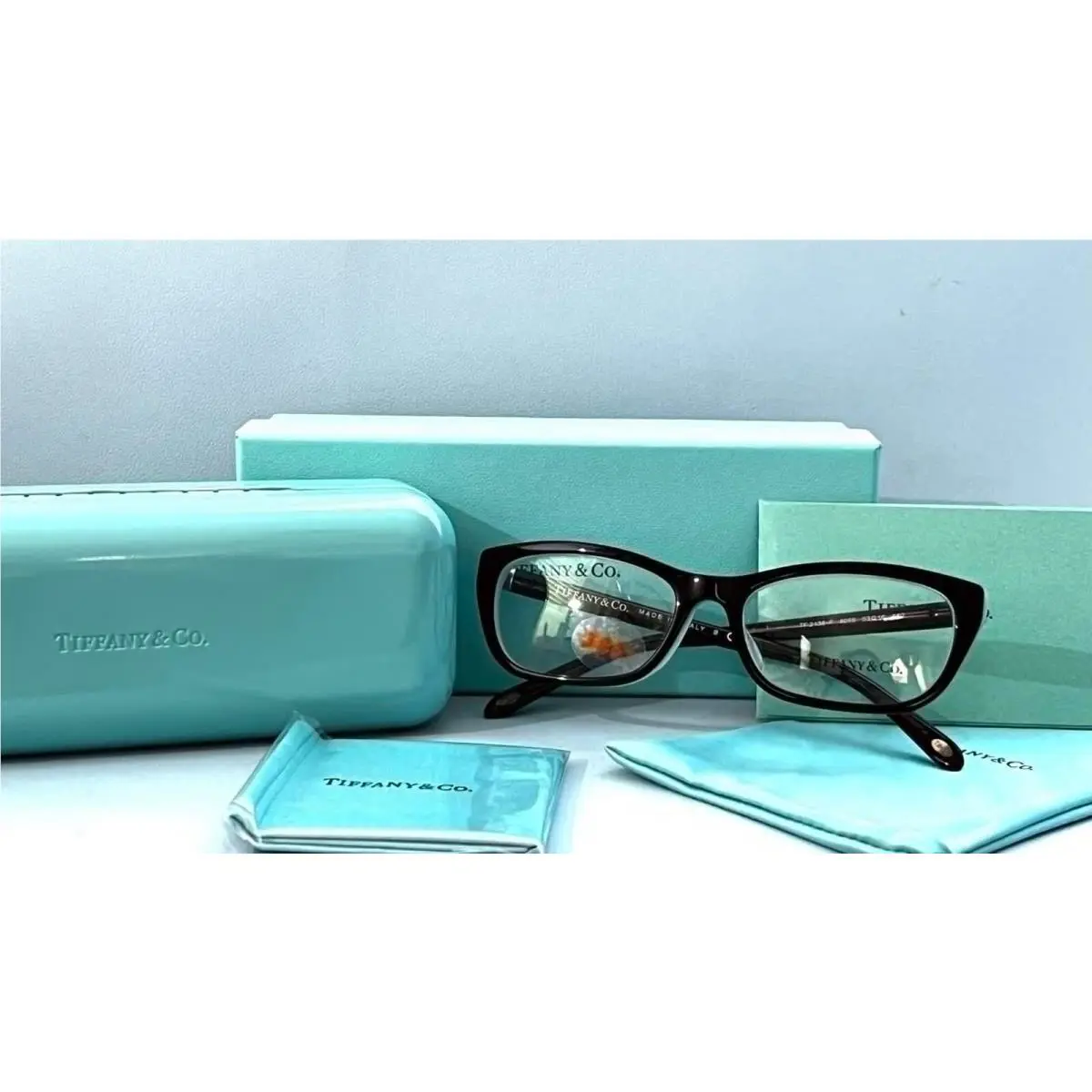 Tiffany Co TF2135-F 8055 Rectangular Black Blue Eyeglasses 270