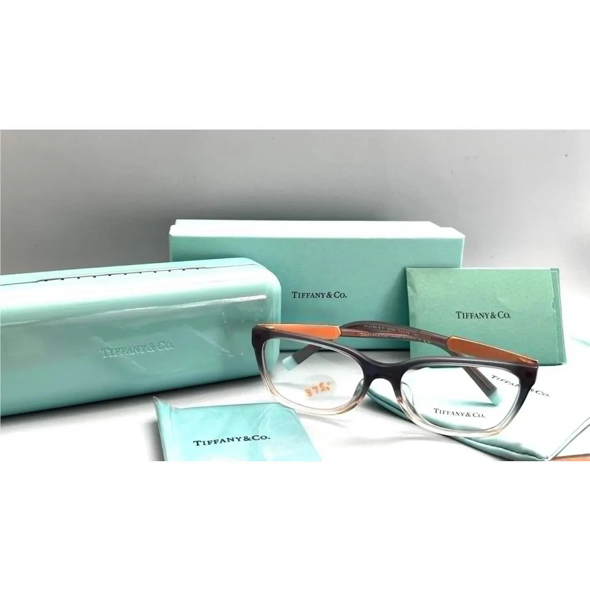 Tiffany Co TF2199-B-F 8298 Rectangular Blue Gray Eyeglasses 348