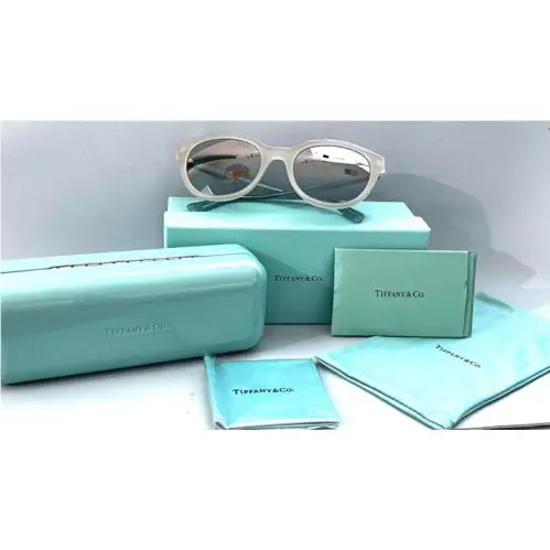 Tiffany Co TF4164 8215/7C Round Ivory Blue Sunglasses 302