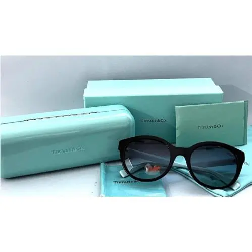 Tiffany Co Italy TF4164 8001/96 Panto Black Blue Sunglasses 314