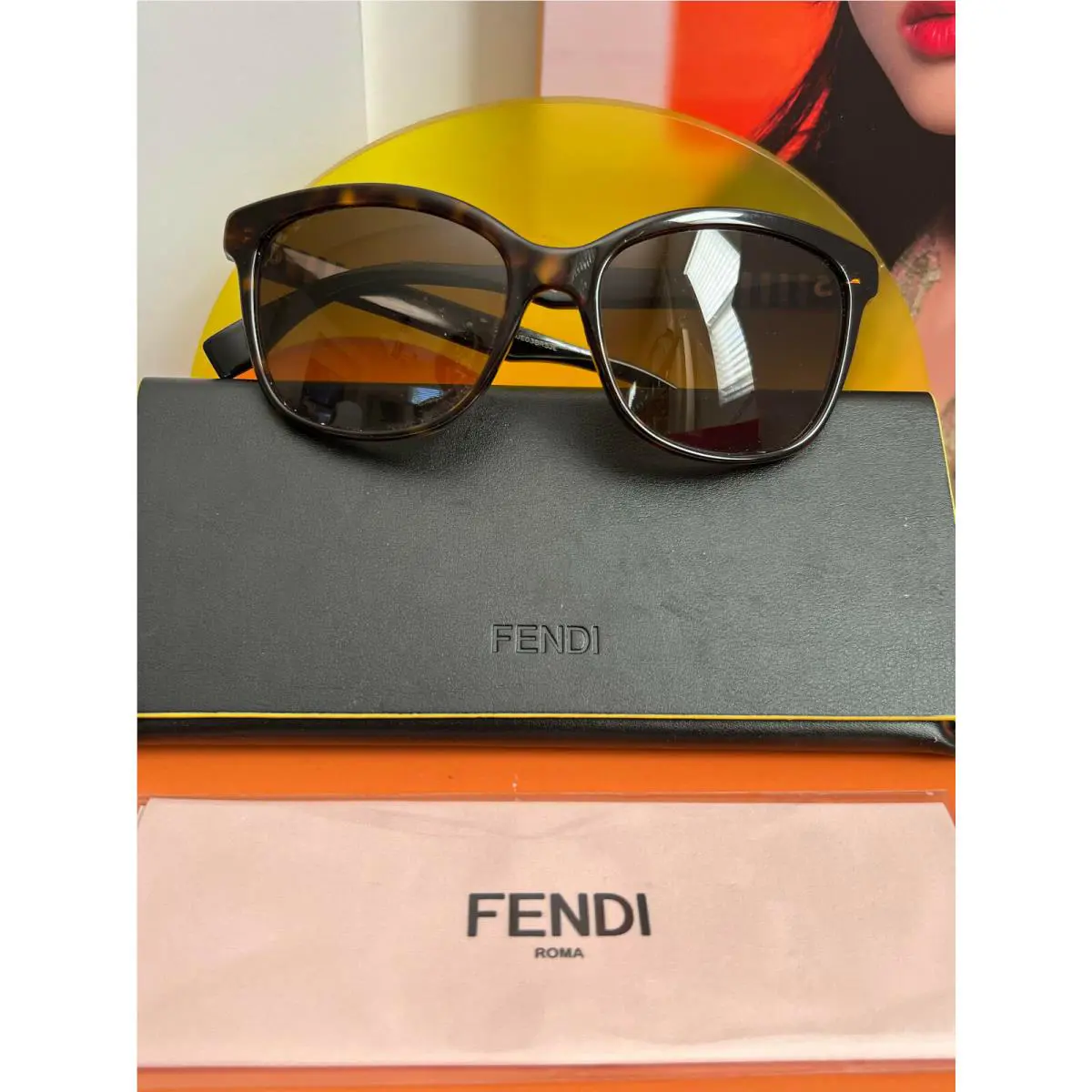 Fendi FS0054/S Cat Eye Black with Tortoise Sunglasses 55MM 84