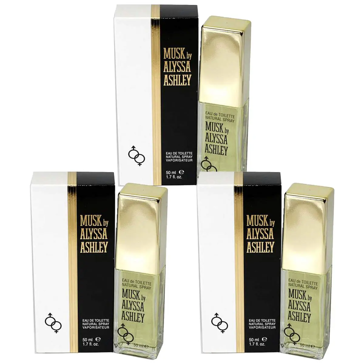 Pack of 3  Musk Eau De Toilette Spray Silver 1.7 Ounce by Alyssa Ashley