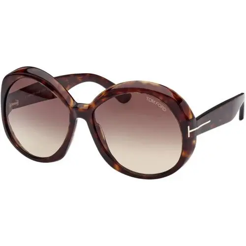 Tom Ford Annabelle Dark Havan Sunglasses FT1010 -52B 62-16-135 - Frame: Dark Havana, Lens: Smoke