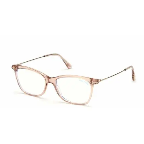 Tom Ford Women`s FT 5712-B 072 Transparent Pink/blue Block Eyeglasses